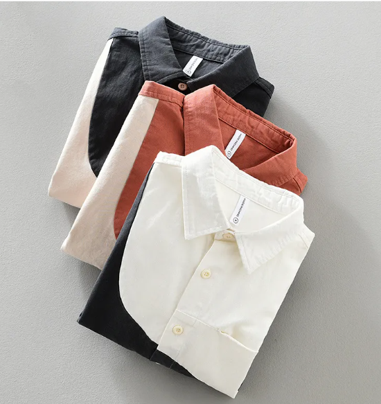 Color-Block Linen-Cotton Shirt Trio